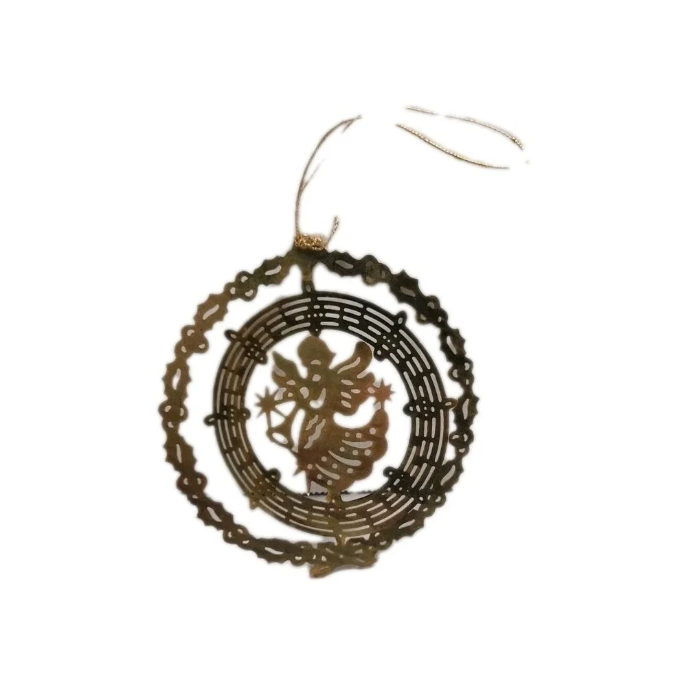 Set of 2 - Tamerlane Ornaments -‎ 24 kt. Gold Finish - USA - Sleigh And Angel